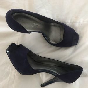 Jessica Simpson Navy Suede Pumps 8